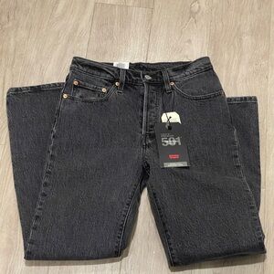 Levis 501 original cropped high rise jeans